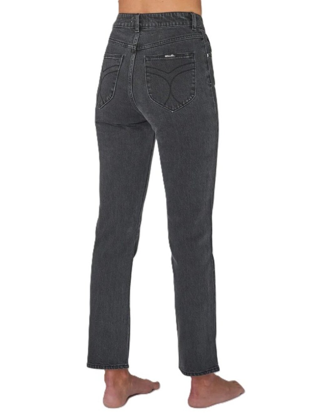 ROLLA'S Original Straight Leg Jeans AU 10 / US6 Black Wash High Rise 29" Inseam